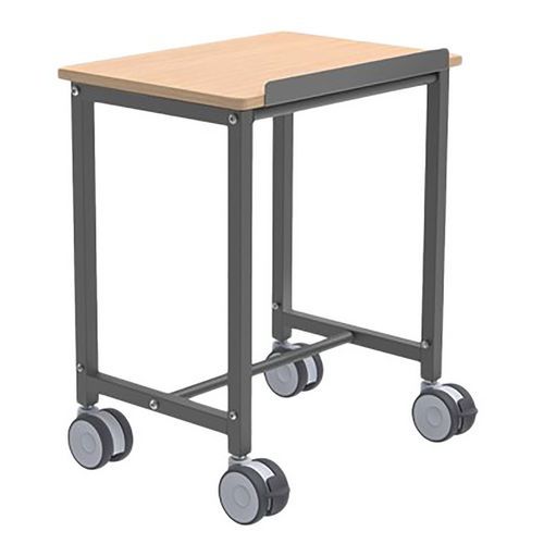 Pupitre D'atelier Roulant Ht Régl. 60x40x72 Hêtre/gris Foncé