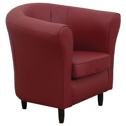 MMP - Fauteuil Marta PVC Violet - Espace Détente - 1 Place - Bois Massif - 77x82x72cm