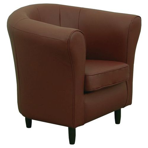 MMP - Fauteuil Marta enduit PVC Marron - 1 place - Confort et Design - Idéal Espace Détente
