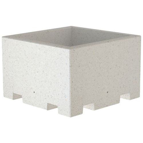 Jardinière arbuste Quadra carrée 125x125x80 cm Blanc Béton - Grande capacité - Durable et résistant
