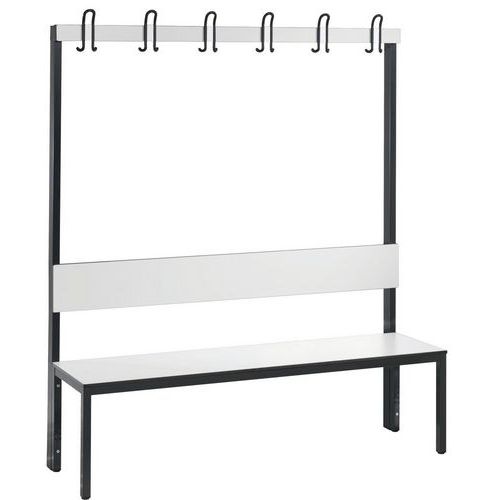 Banc à Patères Et Dossier Basic Plus Blanc L 1500