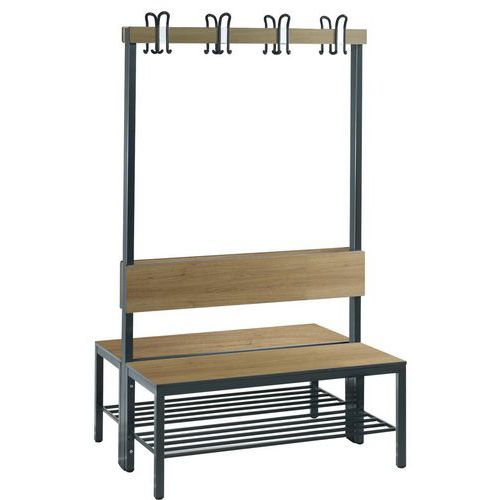 Banc Basic Plus 2 Faces À Patère+dossier+grille Chêne L1000