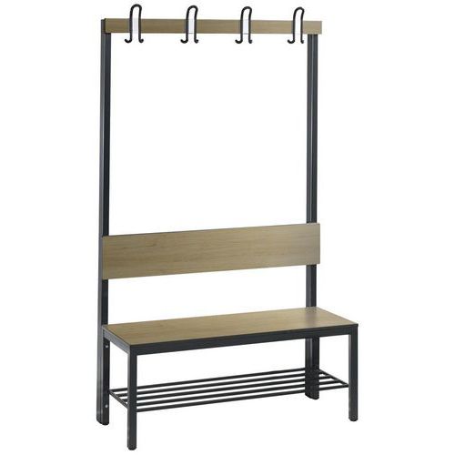 Banc à Patères Dossier Et Grille Basic Plus Chêne L 1000