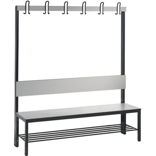 Banc à Patères Dossier Et Grille Basic Plus Argent L 1500