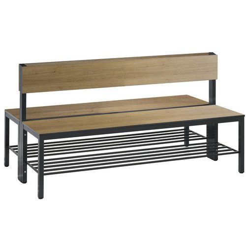 Banc Basic Plus Double Face Avec Dossier Et Grille Chêne L 1500