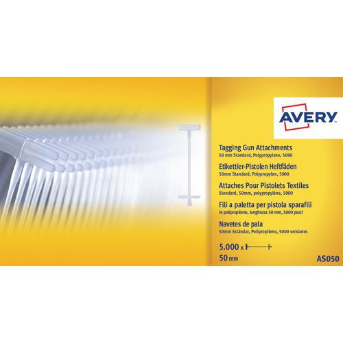 Avery - Attache standard polypropylène - Transparente 40mm - Idéal pour étiqueter