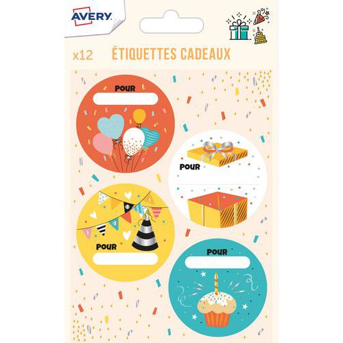 Lot de 240 - Étiquette Cadeaux Anniversaire - Thème Festif