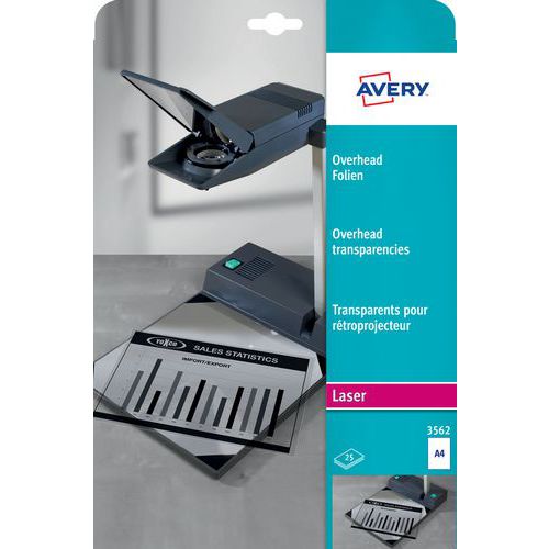 Lot de 25 - Film Transparent Pour Rétroprojecteur - A4 - Laser