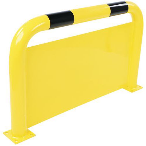 Manutan Expert - Barrière de protection avec plaque anti-encastrement - Acier Noir/Jaune - 1000x600mm - Intérieur/Extérieur