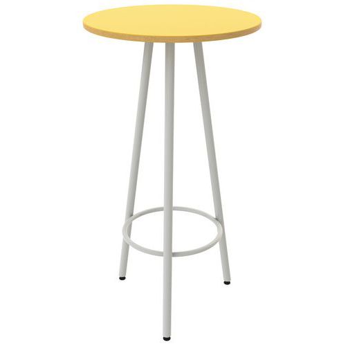 Mange Debout Ø 60 Cm Hauteur 110 Cm Stratifié Jaune/alu 9006