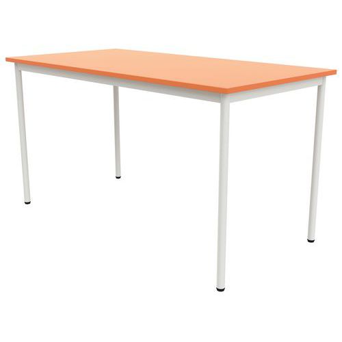 Table 4 Pieds Droits 160 X 80 Cm T6 Stratifié Orange/alu 9006