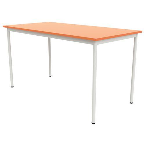 Table 4 Pieds Droits 180 X 80 Cm T6 Stratifié Orange/alu 9006