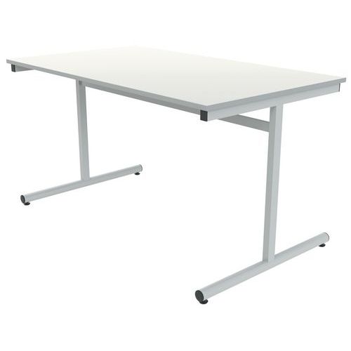 Table Dégagement Latéral 160 X 80 Cm T6 Stratifié Blanc/alu 9006