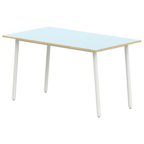 Table 4 Pieds Inclinés 140 X 80 Cm T6 Stratifié Bleu/alu 9006