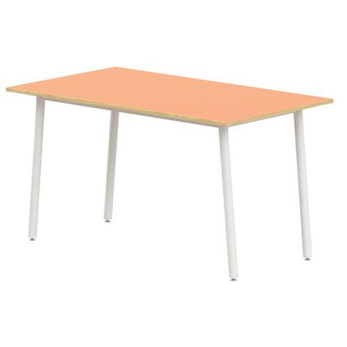 Table 4 Pieds Inclinés 140 X 80 Cm T6 Stratifié Orange/alu 9006