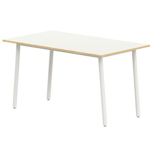 Table 4 Pieds Inclinés 140 X 80 Cm T6 Stratifié Blanc/alu 9006