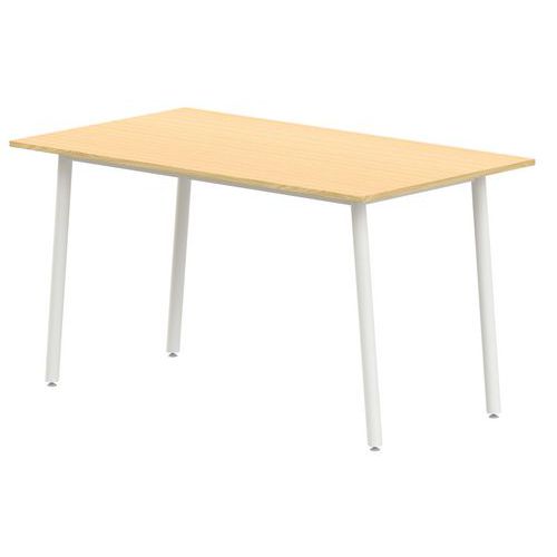 Table 4 Pieds Inclinés 140 X 80 Cm T6 Stratifié Hêtre 350/alu 9006