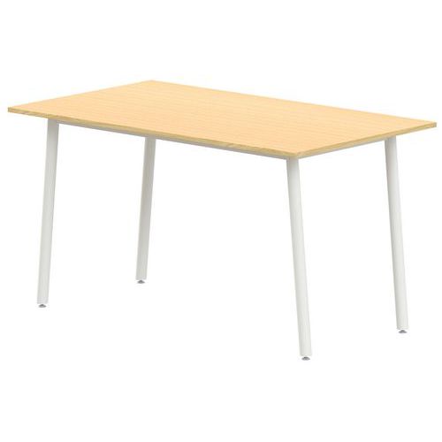 Table 4 Pieds Inclinés 160 X 80 Cm T6 Stratifié Hêtre 350/alu 9006