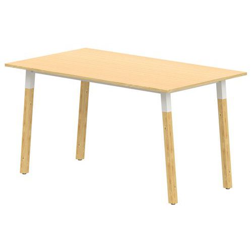 Table 4 Pieds Incl. Métal/bois 140x80 T6 Strat Abs Hêtre/alu