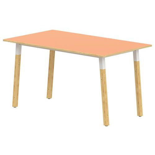 Table 4 Pieds Métal/bois 160x80 T6 Strat Abs Orange/alu