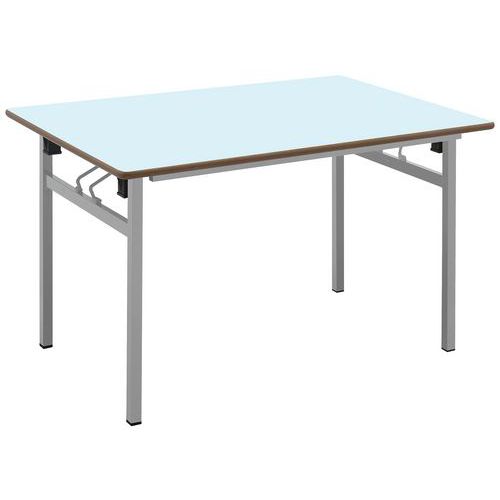 Table Pliante 4 Pieds 140 X 80 Cm T6 Strat Abs Bleu/alu 9006