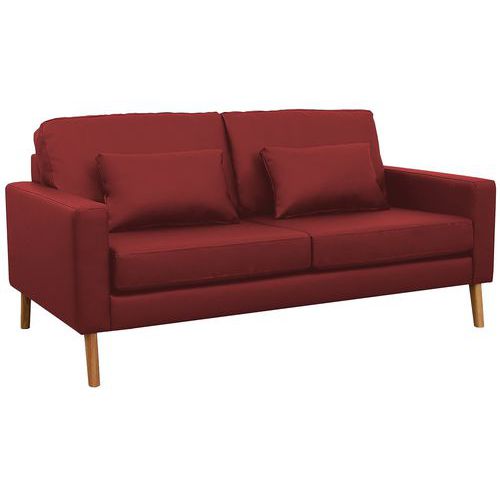 MMP - Canapé 3 places Stockolm PVC Bordeaux - 200cm - Confort & Design
