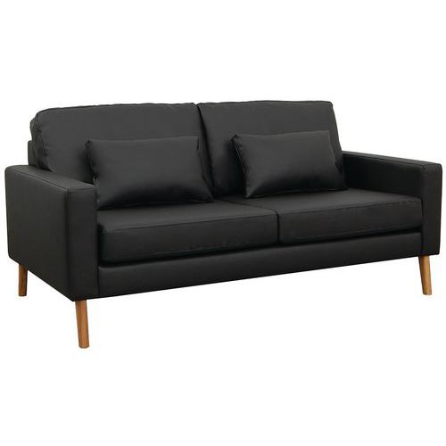 MMP - Canapé 3 places Stockolm PVC Noir - 200cm Largeur - Confort & Design