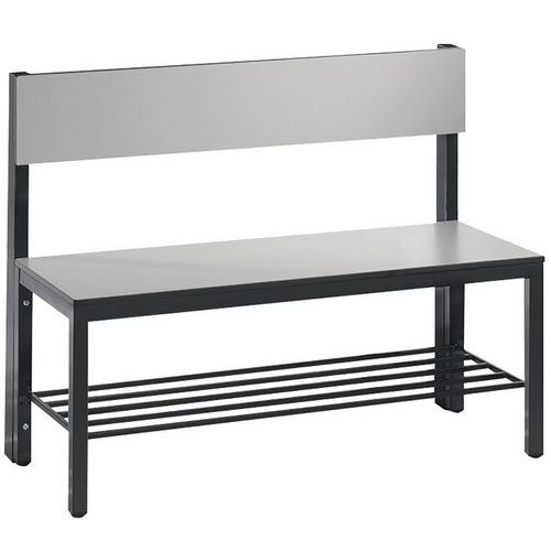 Banc Basic Plus Avec Dossier Et Grille Argent L 1000