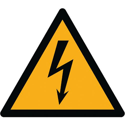 Ergomat - Adhésif de marquage au sol Danger W012 - Vinyle - ø40,5cm - Lot de 10 pièces - Signalétique ISO 7010