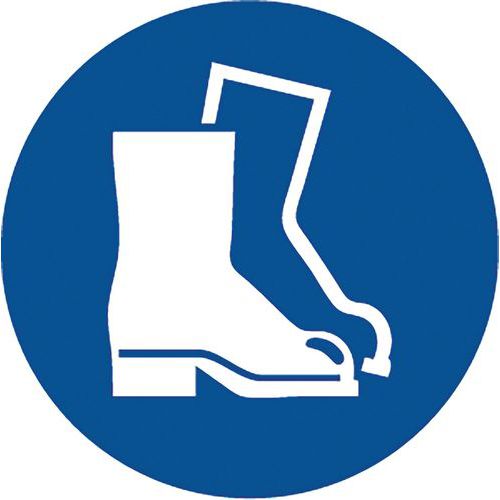 Ergomat - Adhésif Marquage Sol M008 Rond ø20cm - 5 Pièces - Obligation Pieds - Lean Management