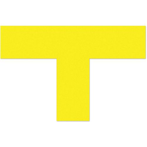 Ergomat - Adhésif Marquage au Sol T Carré LeanStripe Jaune 15x15x7.5cm - Lot de 25 pièces - PVC Résistant