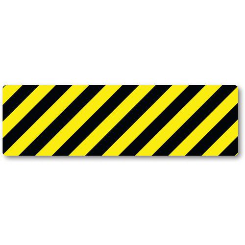 Ergomat - Adhésif LeanStripe Arrondi Noir/Jaune 20x80cm - Lot de 6 - Marquage au sol