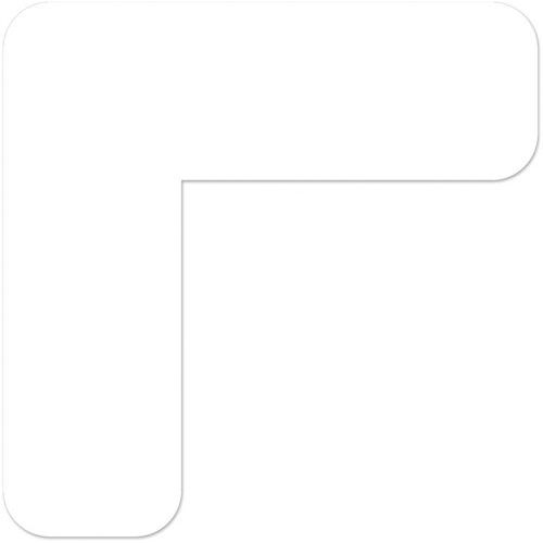 Ergomat - Adhésif marquage au sol angle arrondi LeanStripe Blanc 20x20x10cm - Lot de 20 pièces - Vinyle résistant