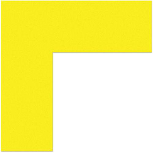 Ergomat - Adhésif angle carré LeanStripe Jaune - 15x15x7,5cm - 40 pièces - Marquage au sol Lean Management