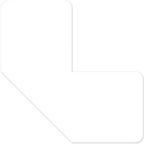 Ergomat - Adhésif Demi-Angle LeanStripe Blanc - 15x15x5cm - Lot de 50 pièces - Marquage au sol Lean Management