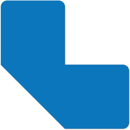 Ergomat - Adhésif demi-angle LeanStripe Bleu - 15x15x5cm - Lot de 10 pièces - Marquage au sol, Lean Management