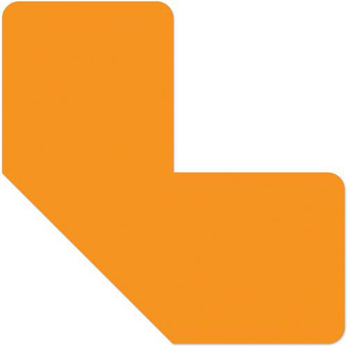Ergomat - Adhésif demi-angle LeanStripe Orange 15x15x5cm - Lot de 200 pièces - Marquage au sol PVC