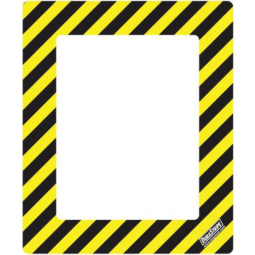 Ergomat - Protection Étiquette A4 Noir/Jaune - Lot de 10 - Marquage au Sol Durable
