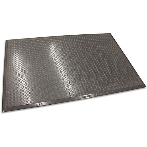 Ergomat - Tapis antifatigue lisse antistatique Complete - Gris 90x210 cm - Polyuréthane, Résistant huiles et acides