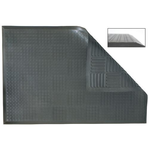 Ergomat - Tapis antifatigue Classic Deluxe Gris - 60x60 cm - Polyuréthane, Antidérapant, Antistatique
