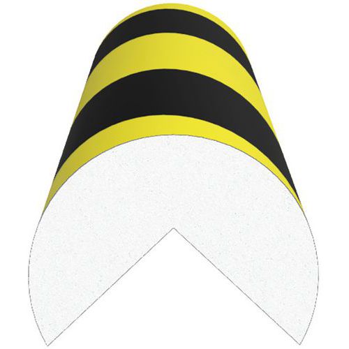 Ergomat - Amortisseur d'angle arrondi Noir/Jaune - 5 pièces - Protection et amorti - 4x3x120cm