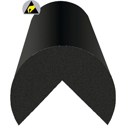 Ergomat - Amortisseur de choc arrondi Noir - Lot de 5 pièces - Mousse 15cm - Protection et amortissement