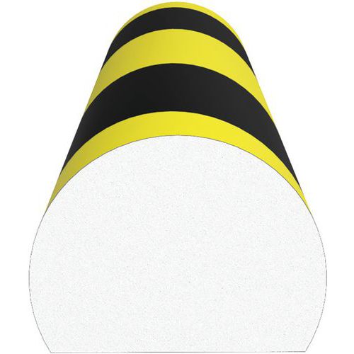 Ergomat - Amortisseur Arrondi Noir/Jaune - 2 Pièces 120cm - Caoutchouc Durable