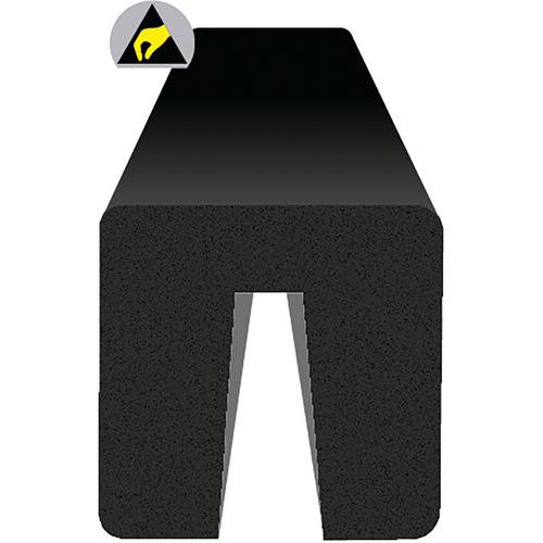 Ergomat - Amortisseur pour Poutre en I - Noir - 2,6x2,6x120cm - Lot de 2 - Caoutchouc Durable