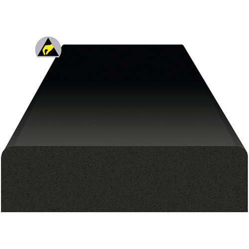 Ergomat - Amortisseur Rectangle Silicone Noir - 2 Pièces 4x1,1x120cm - Protection Durable