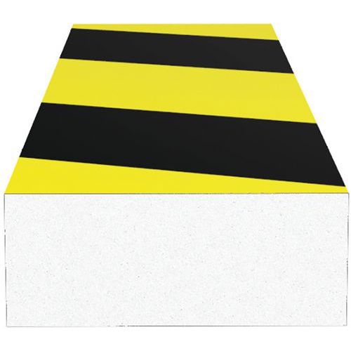 Ergomat - Amortisseur rectangle Noir/Jaune - 10 pièces - Silicone résistant - 120cm x 4cm x 11cm