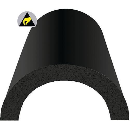 Ergomat - Protège tuyau demi-cercle Noir - 5 pièces - Caoutchouc durable - Protection et amortisseur