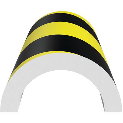 Ergomat - Protège tuyau demi-cercle Noir/Jaune - 2 pièces - Caoutchouc résistant - 120cm