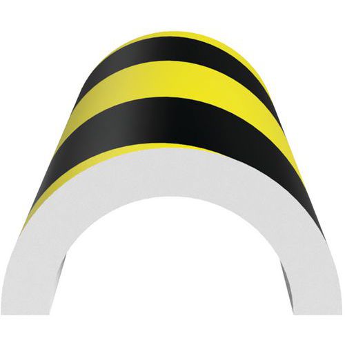 Ergomat - Protège tuyau demi-cercle Noir/Jaune - 120cm - Caoutchouc Durable - Lot de 10 pièces