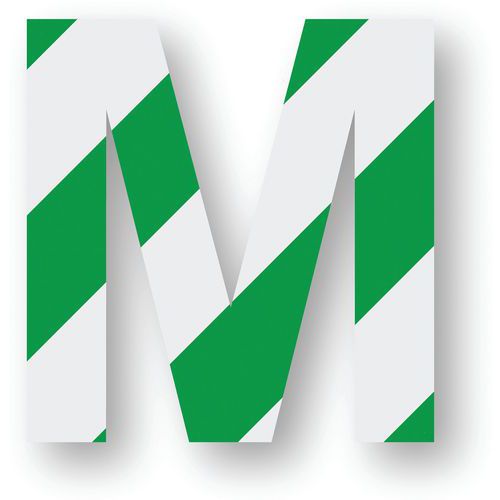 Lot de 80 - Adhésif Lettre/chiffre - Vert/blanc - 16cm-80 Pièces